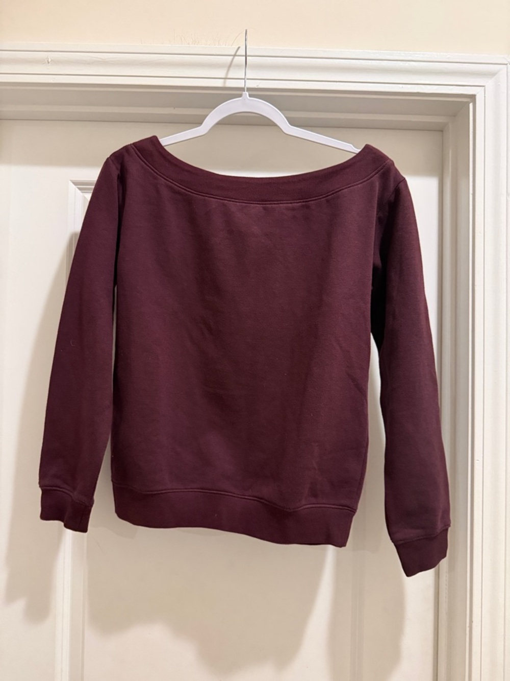 H&M Off-the-Shoulder Sweater in Deep Burgundy